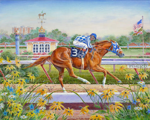 Secretariat - 1973 Preakness  - Canvas Reproduction