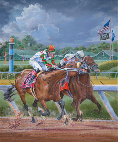 "Surprise Attack!" Autographed by jockey Jose' Ortiz